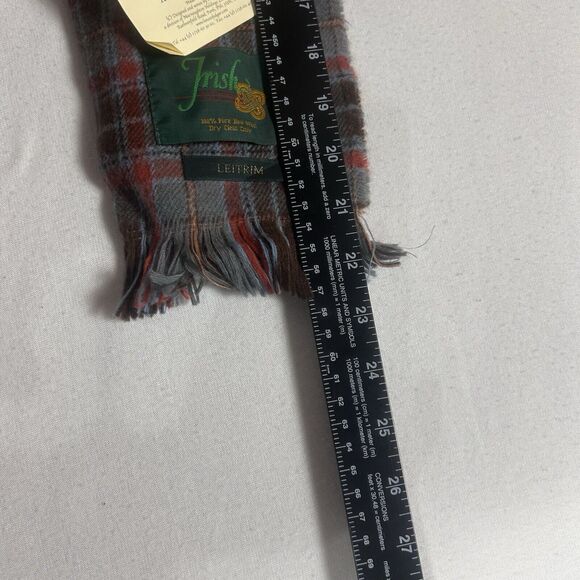 Irish County Tartans NEW Leitrim 100% Pure Wool Scarf Womens 10" x 44" Plaid NWT - Picture 6 of 7